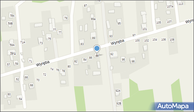 Ćmińsk, Wyręba, 88, mapa Ćmińsk