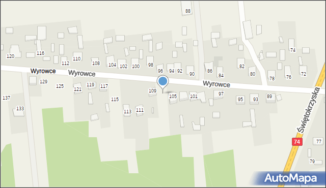 Ćmińsk, Wyrowce, 107, mapa Ćmińsk