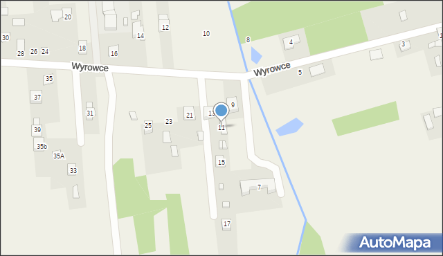 Ćmińsk, Wyrowce, 11, mapa Ćmińsk
