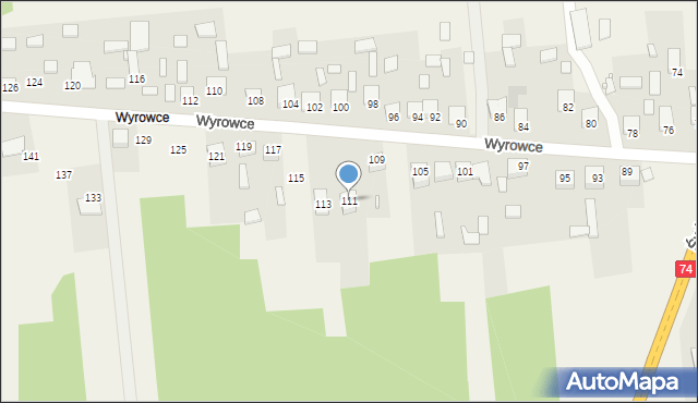 Ćmińsk, Wyrowce, 111, mapa Ćmińsk