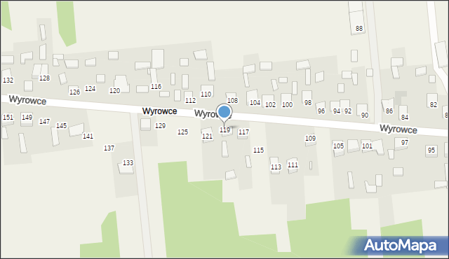 Ćmińsk, Wyrowce, 119, mapa Ćmińsk