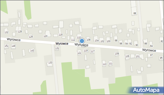 Ćmińsk, Wyrowce, 119A, mapa Ćmińsk