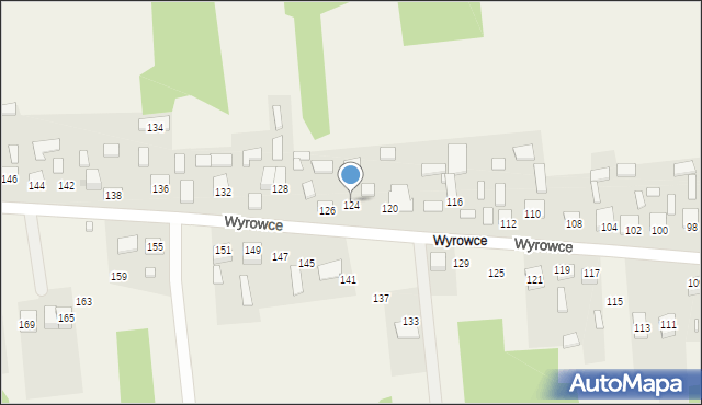 Ćmińsk, Wyrowce, 124, mapa Ćmińsk