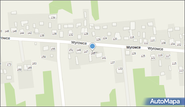 Ćmińsk, Wyrowce, 145, mapa Ćmińsk