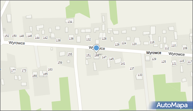 Ćmińsk, Wyrowce, 149, mapa Ćmińsk
