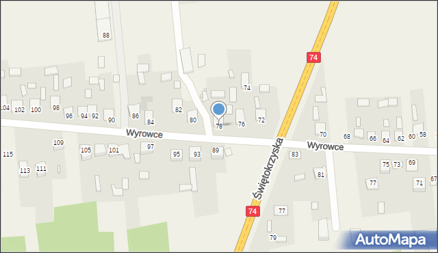 Ćmińsk, Wyrowce, 78, mapa Ćmińsk