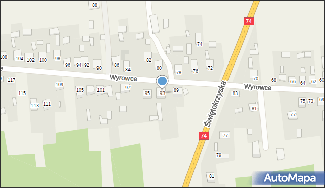 Ćmińsk, Wyrowce, 93, mapa Ćmińsk