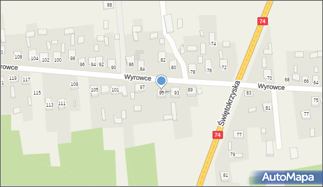 Ćmińsk, Wyrowce, 95, mapa Ćmińsk