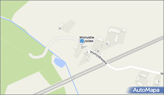 Czarnca, Wymysłowska, 13, mapa Czarnca