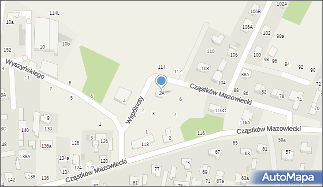 Cząstków Mazowiecki, Wyszyńskiego Stefana, ks. kard., 2A, mapa Cząstków Mazowiecki