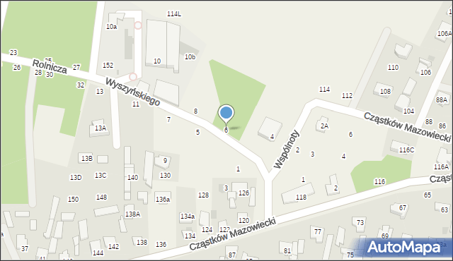 Cząstków Mazowiecki, Wyszyńskiego Stefana, ks. kard., 6, mapa Cząstków Mazowiecki