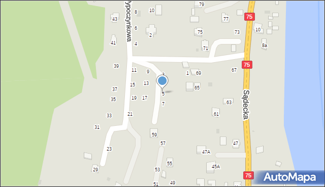 Czchów, Wypoczynkowa, 5, mapa Czchów