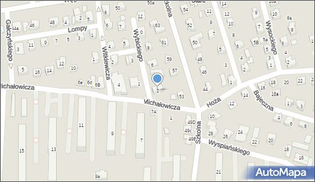 Czechowice-Dziedzice, Wybickiego Józefa, gen., 2, mapa Czechowic-Dziedzic