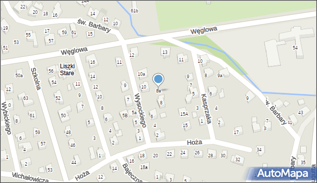 Czechowice-Dziedzice, Wysockiego Piotra, 8a, mapa Czechowic-Dziedzic