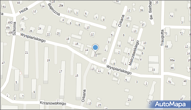 Czechowice-Dziedzice, Wyspiańskiego Stanisława, 12, mapa Czechowic-Dziedzic