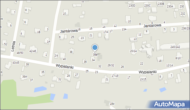 Częstochowa, Wypalanki, 34a, mapa Częstochowy