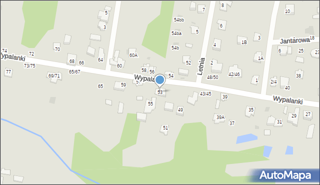 Częstochowa, Wypalanki, 53, mapa Częstochowy