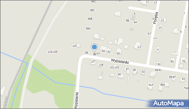 Częstochowa, Wypalanki, 96, mapa Częstochowy