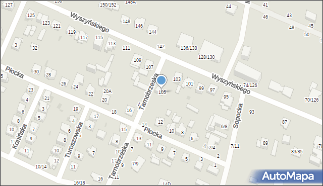 Częstochowa, Wyszyńskiego Stefana, ks. kard., 105, mapa Częstochowy