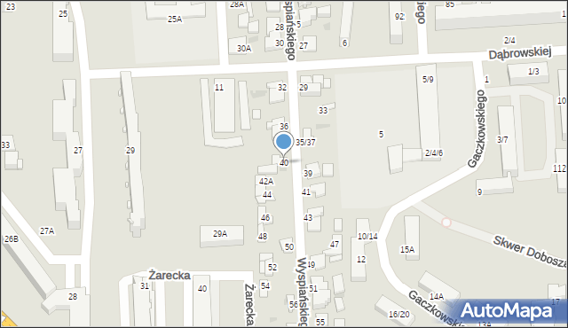 Częstochowa, Wyspiańskiego Stanisława, 40, mapa Częstochowy