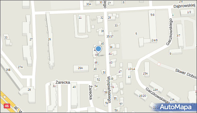 Częstochowa, Wyspiańskiego Stanisława, 44A, mapa Częstochowy