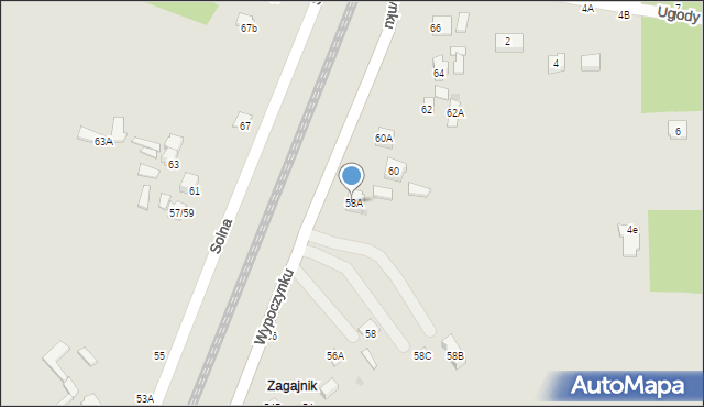 Częstochowa, Wypoczynku, 58A, mapa Częstochowy