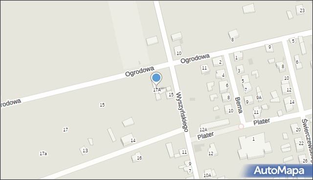 Dąbie, Wyszyńskiego Stefana, ks. kard., 17A, mapa Dąbie