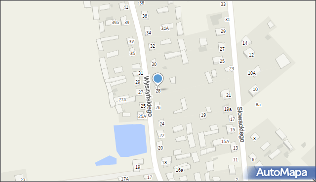 Dąbrówka-Ług, Wyszyńskiego Stefana, ks. prym. kard., 28, mapa Dąbrówka-Ług