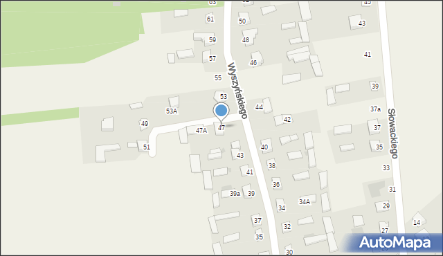 Dąbrówka-Ług, Wyszyńskiego Stefana, ks. prym. kard., 47, mapa Dąbrówka-Ług