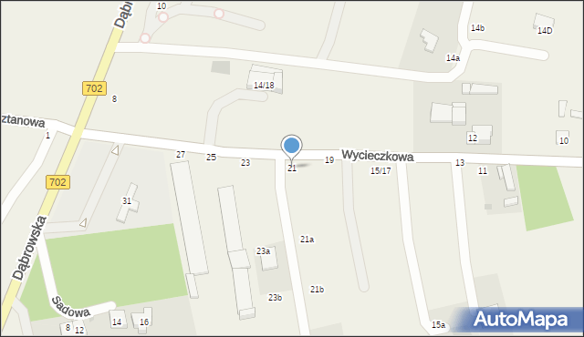 Dąbrówka Wielka, Wycieczkowa, 21, mapa Dąbrówka Wielka