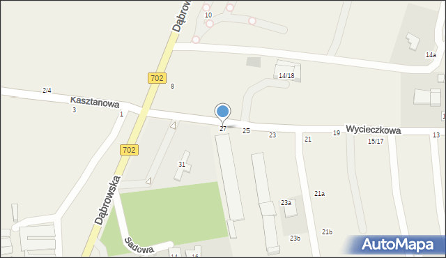 Dąbrówka Wielka, Wycieczkowa, 27, mapa Dąbrówka Wielka