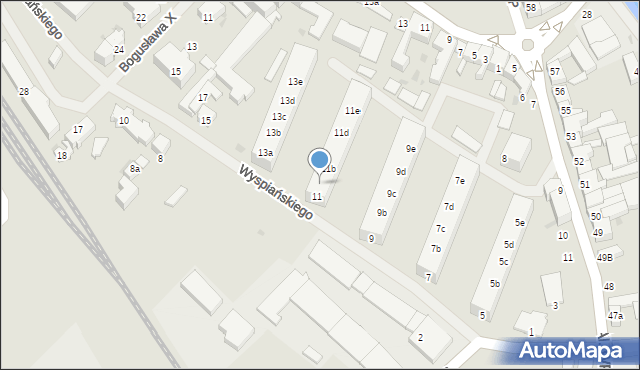 Darłowo, Wyspiańskiego Stanisława, 11a, mapa Darłowo