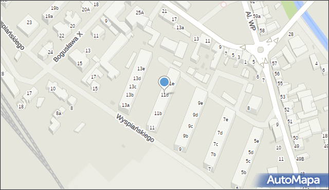 Darłowo, Wyspiańskiego Stanisława, 11d, mapa Darłowo