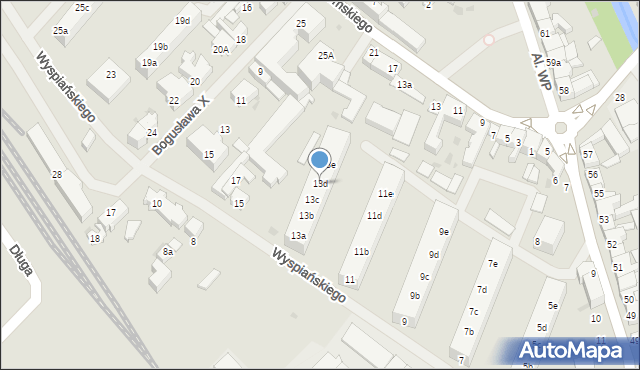 Darłowo, Wyspiańskiego Stanisława, 13d, mapa Darłowo