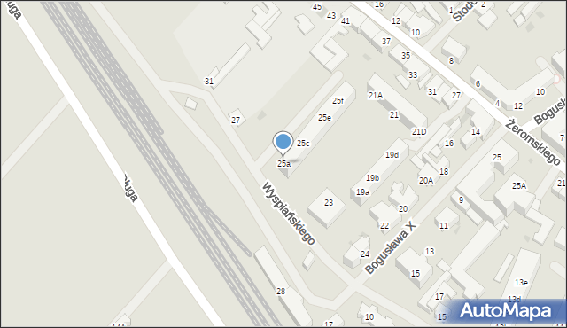 Darłowo, Wyspiańskiego Stanisława, 25a, mapa Darłowo