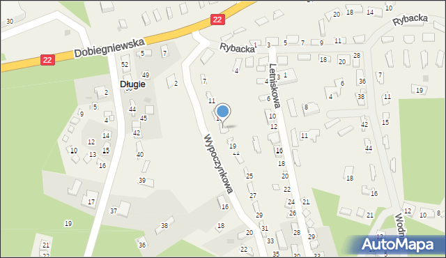 Długie, Wypoczynkowa, 17, mapa Długie