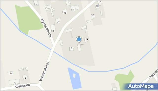 Długosiodło, Wyszyńskiego Stefana, ks. kard., 1, mapa Długosiodło