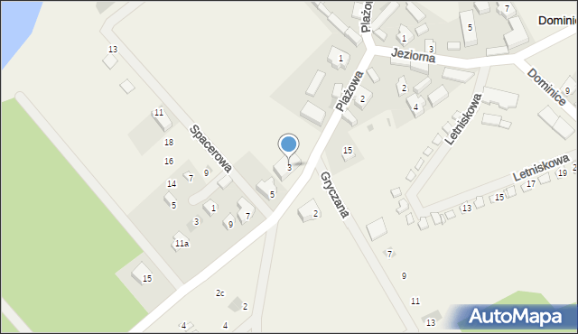 Dominice, Wypoczynkowa, 3, mapa Dominice