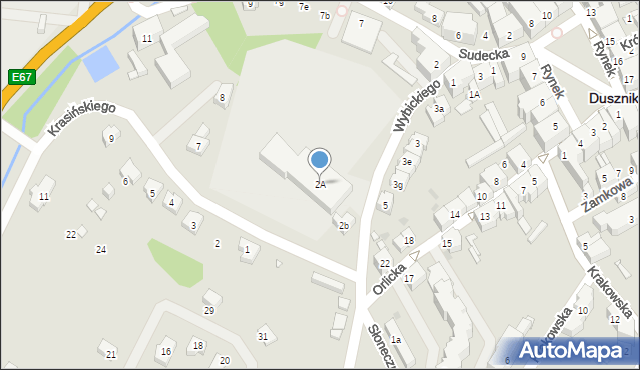 Duszniki-Zdrój, Wybickiego Józefa, gen., 2A, mapa Duszniki-Zdrój
