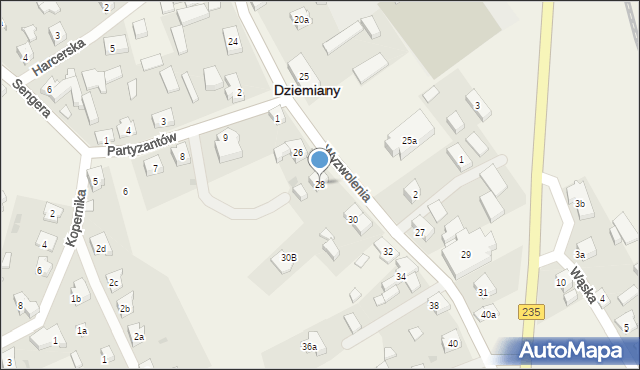 Dziemiany, Wyzwolenia, 28, mapa Dziemiany