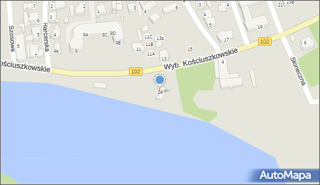 Dziwnów, Wybrzeże Kościuszkowskie, 2A, mapa Dziwnów