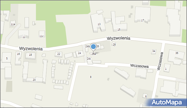 Dźwirzyno, Wyzwolenia, 26a, mapa Dźwirzyno