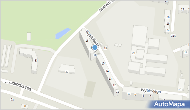 Elbląg, Wybickiego Józefa, gen., 16, mapa Elbląga