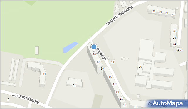 Elbląg, Wybickiego Józefa, gen., 18, mapa Elbląga