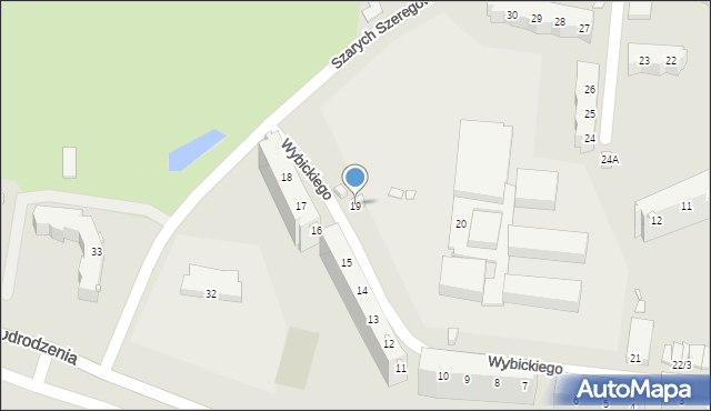 Elbląg, Wybickiego Józefa, gen., 19, mapa Elbląga