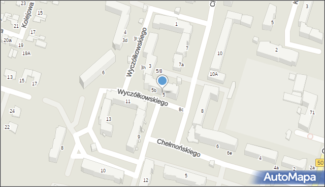 Elbląg, Wyczółkowskiego Leona, 5d, mapa Elbląga