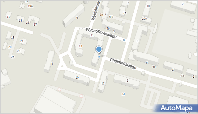 Elbląg, Wyczółkowskiego Leona, 9, mapa Elbląga