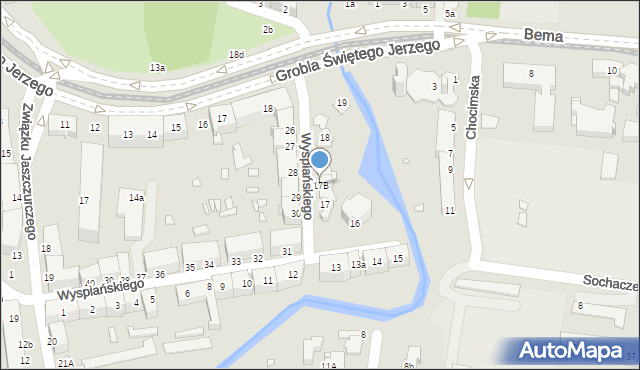 Elbląg, Wyspiańskiego Stanisława, 17B, mapa Elbląga