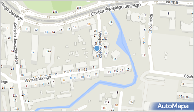 Elbląg, Wyspiańskiego Stanisława, 30, mapa Elbląga