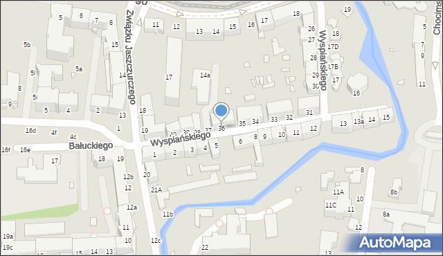 Elbląg, Wyspiańskiego Stanisława, 36, mapa Elbląga